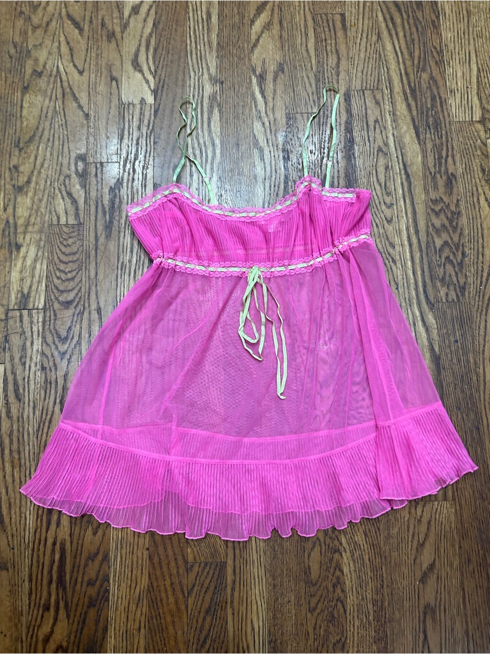 Victoria’s Secret Pink Sheer Babydoll Cami Lingerie Top Size Large Y2K Honeymoon - Picture 3 of 8